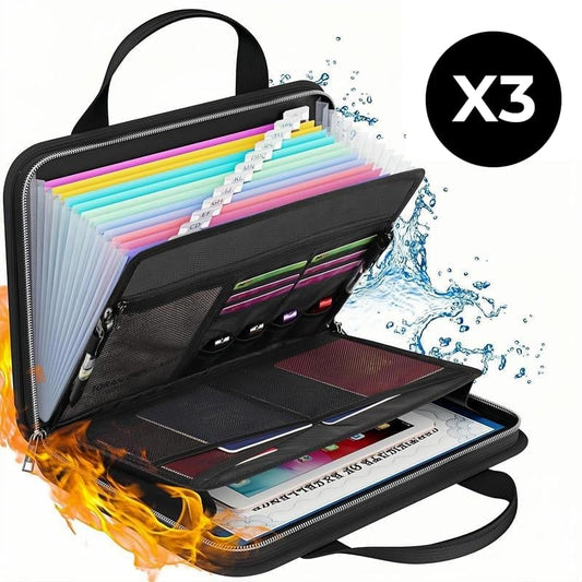 Large Capacity A4 Fireproof File Folder with Handle