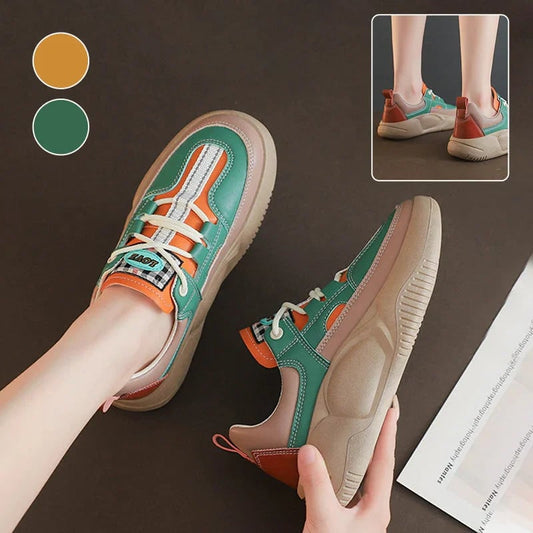 Women's Colorblock Thick Sole Walking Shoes