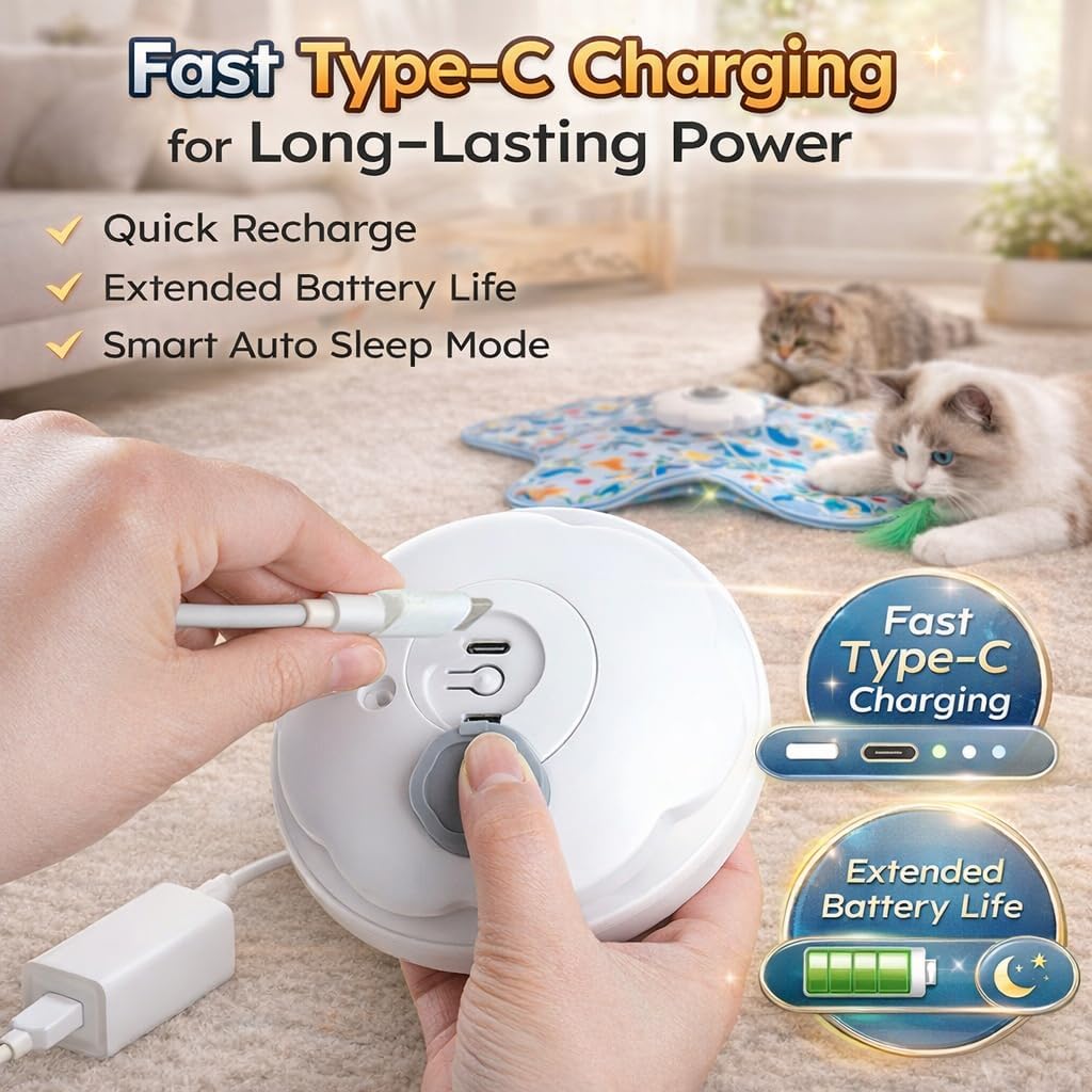 Rotating Interactive Cat Toys with Squeaker