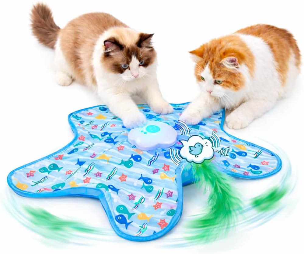 Rotating Interactive Cat Toys with Squeaker