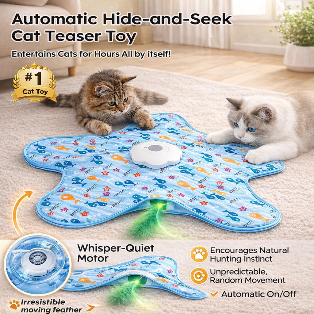 Rotating Interactive Cat Toys with Squeaker