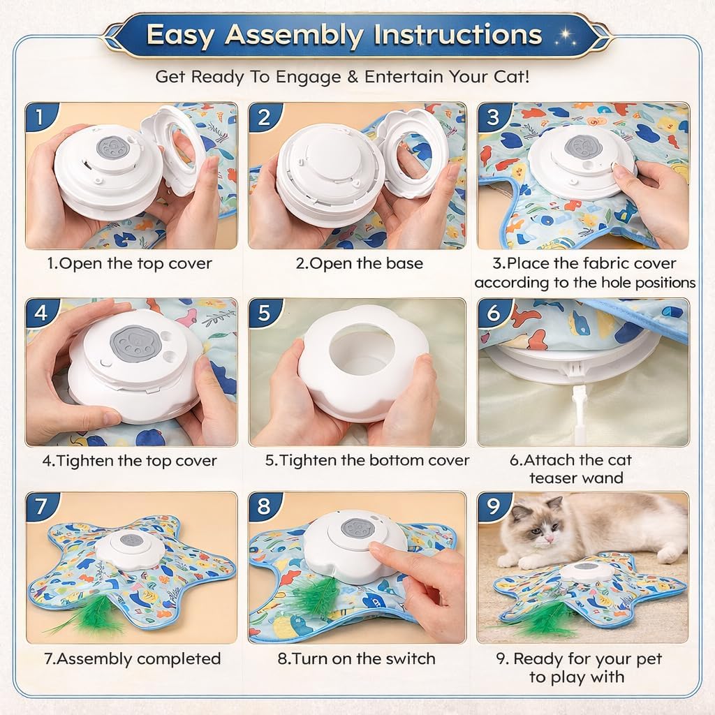 Rotating Interactive Cat Toys with Squeaker