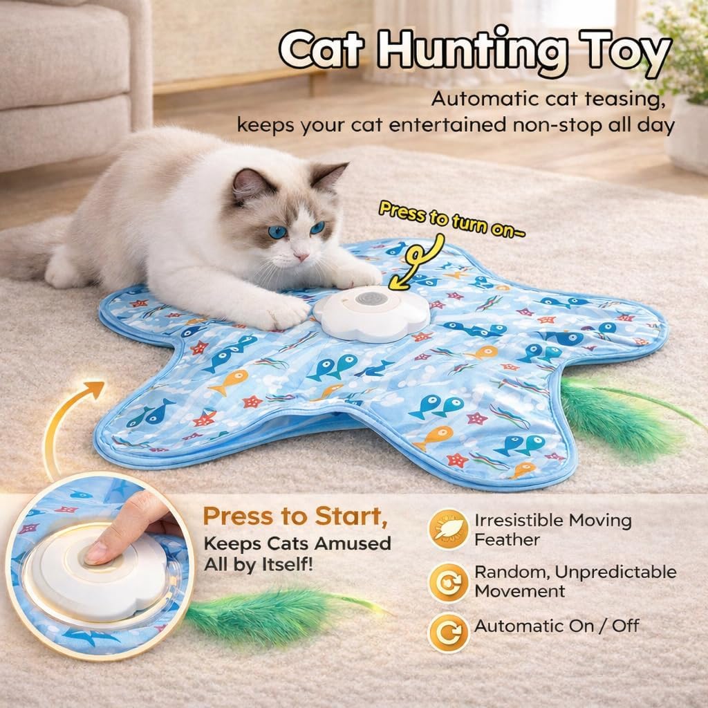 Rotating Interactive Cat Toys with Squeaker