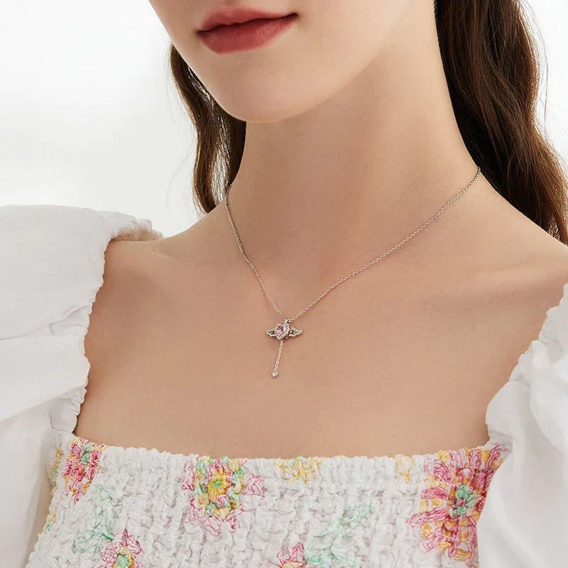 💖Pink Angel Wings Necklace