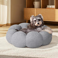 Flower Cat Dog Bed In Plush Teddy