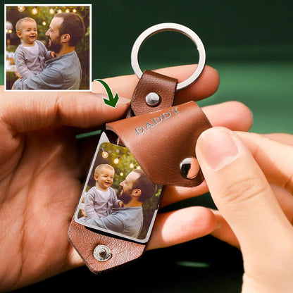 💖Valentine's Day hot sale✨Gift to Husband-Customized Leather Photo Text Keychain