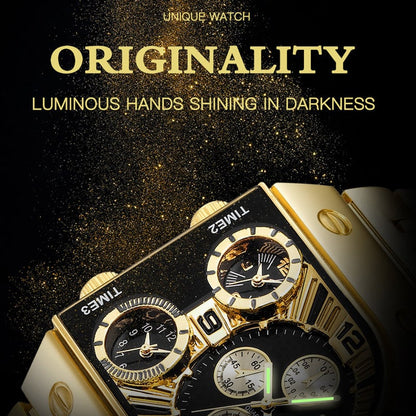 Multi Time Zone Large Dial Men's Quartz Watch