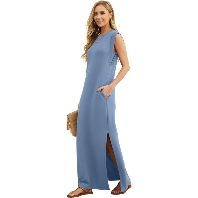 🔥SUMMER SALE 49% OFF⏰Women's Casual Loose Split Wrinkle-Free Maxi Dress