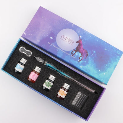 Calligraphy Glass Dip Pen Ink Set