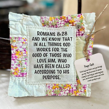 🎁🔥Prayer Quilt With Cross Inside (Approx. 5" square)