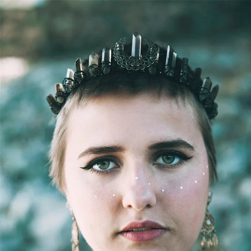Labradorite Witchy Moon Crystal Crown