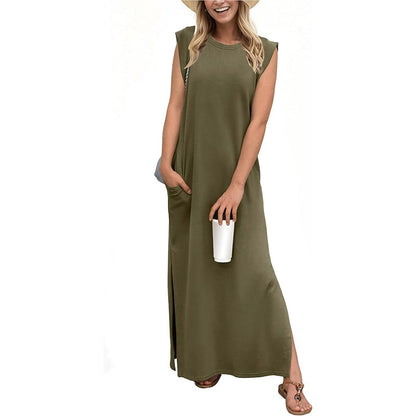 🔥SUMMER SALE 49% OFF⏰Women's Casual Loose Split Wrinkle-Free Maxi Dress