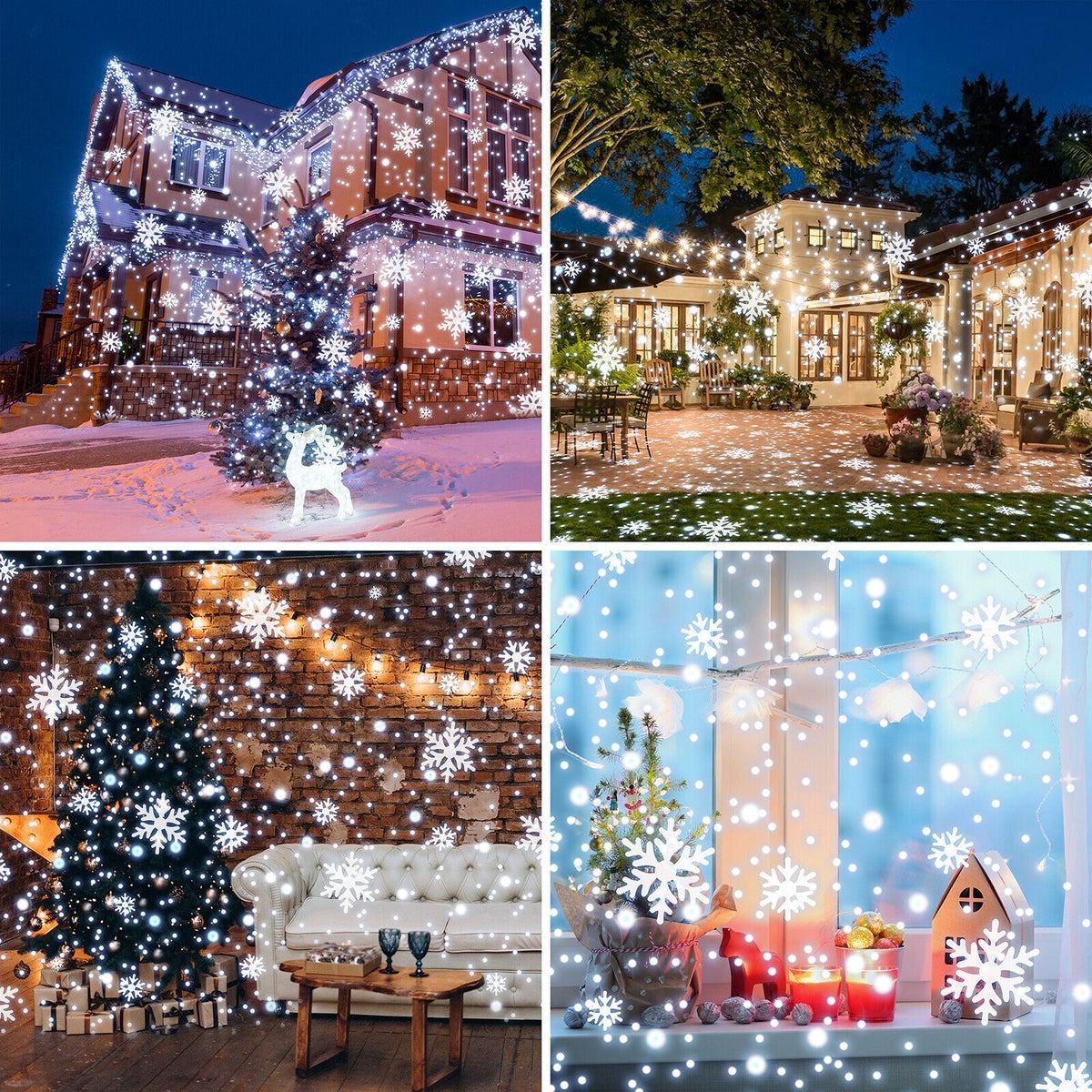 Christmas LED Projector Lights, UPGRADED Owl-shape Dual-lens Christmas Snowflake Projector Lights
